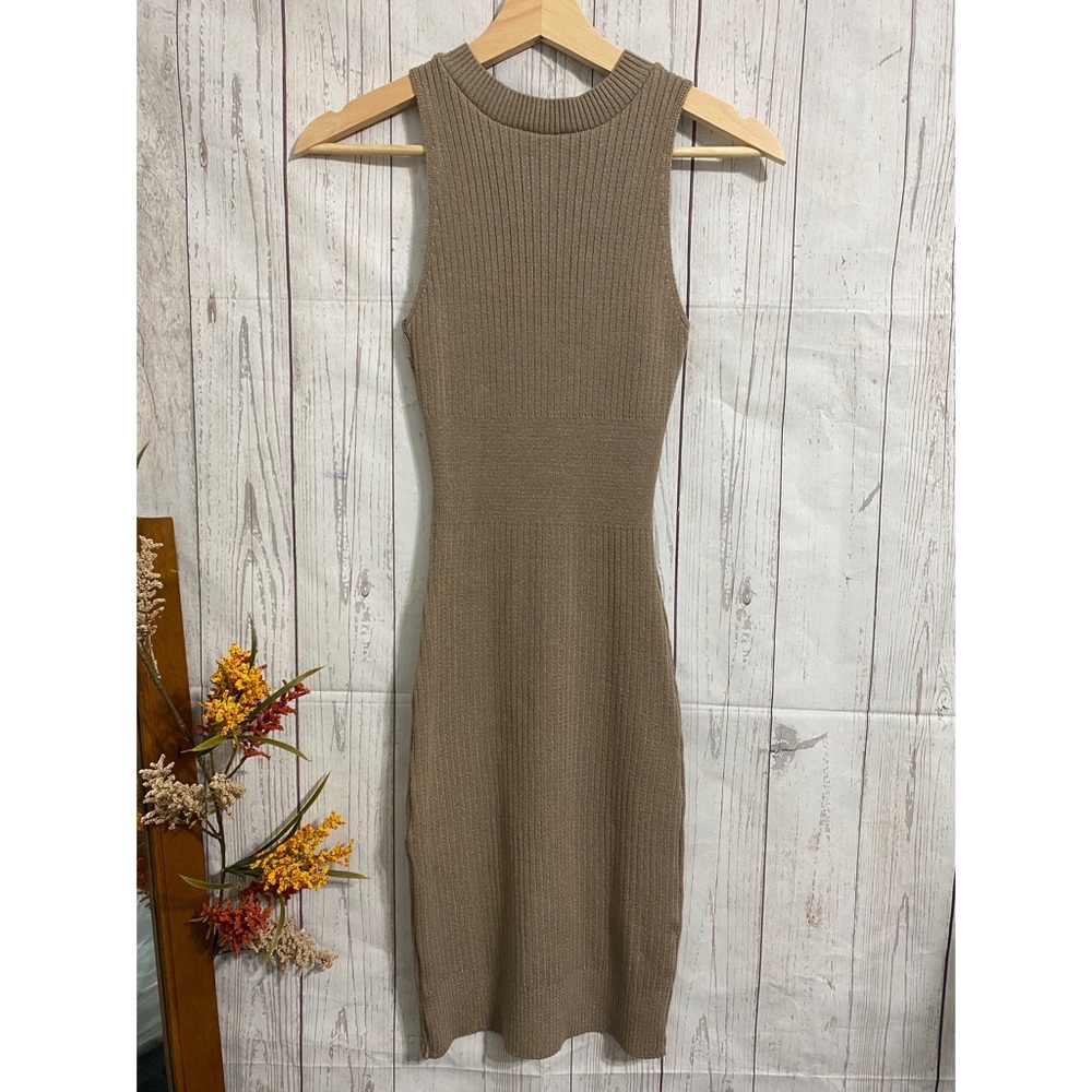 LOVE REPUBLIC Ribbed Bodycon Dress Tan S/M